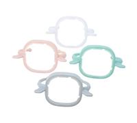 KOMBIUDA 4pcs Replacement Feeding Bottle Handle Grip Flexible Sippy Cup Handle for Easy Installation Twist Resistant Bottle Grip Comfortable Design Green Pink White and Grey