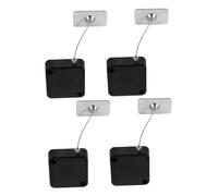 KOMBIUDA 4pcs Retractable Cable Lock 1M Steel Wire Rope Automatic Telescopic Anti-Theft Wire Lock Box and Square Iron Cap Safety Security Cable for Retail Display and Electronic Devices