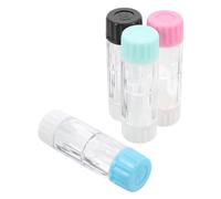 KOMBIUDA 4PCS RGP Hard Lens Case Set Protective Mini Travel Storage Box for Contact Lenses Sturdy and Compact for Daily Use and Travel Available in Black Green Blue and Pink