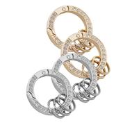 KOMBIUDA 4pcs Rhinestone Car Key Rings Alloy Bling Keychain Accessories with Circle Rings for Women Decorative Key Holders for Car and House Gift for Valentine's Day and Christmas