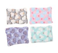 KOMBIUDA 4pcs Small Pet Warm Cushion Thickened Sleeping Mats for Squirrel Rabbit Guinea Pig Cozy Soft Pet Sleep Pads in Green Purple Pink Indoor Secure Bedding for Small Animals