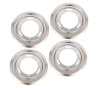 KOMBIUDA 4pcs Thick Stainless Steel Gas Stove Burner Trays Drip Pans for Range Cookers Non- and Replacement Range Pans for Kitchen and Cooking Needs