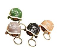 KOMBIUDA 4Pcs Turtle Fidget Keychains Cute Animal Keychain for Adults Pendant for Bags Backpacks Party Favors Unique Grey