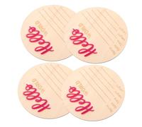 KOMBIUDA 4pcs Wooden Birth Sign Card Newborn Announcement Welcome Sign for Shower Nursery Decor Prediction Cards