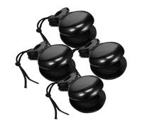 KOMBIUDA 4pcs Wooden Castanets for Dance Small Finger Percussion Instruments Music Education Tools for Children and Adults