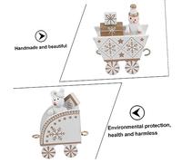 KOMBIUDA 4pcs Wooden Christmas Train Set Hand Painted Showcase Ornament with Stable Wood Material Four Section Craft Decoration for Family Holiday Display Tables and Shelves