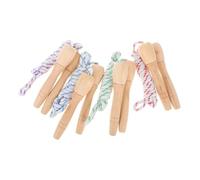 KOMBIUDA 4pcs Wooden Handle Jump Rope for Adjustable Braided Skipping Rope for Fitness Exercise Safe and Durable Design Random Color