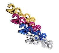 KOMBIUDA 4pcs Year Photo Props Glasses Lightweight Plastic Eyewear for Holiday Celebrations Fun Party Accessory for Year's Eve Gatherings Eye-catching Festive Design in Gold Silver Blue