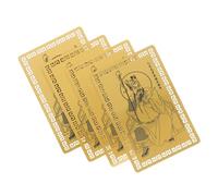 KOMBIUDA 4pcs Year Snake Tai Sui Gold Cards Feng Shui Amulet Protection for Success Prosperity Safety Traditional Chinese Lucky Charms