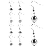 KOMBIUDA 5 Pairs Retro Disco Ball Earrings for Women Punk Style Lightweight Mirror Ball Dangle Jewelry for Dance Parties Costume Accessories Silver