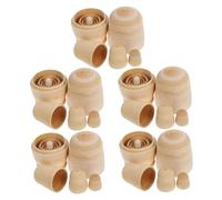 KOMBIUDA 5 Sets DIY Wooden Nesting Dolls Kit Blank Russian Matryoshka Dolls for Painting Compact Lightweight Craft for Creativity and Home Decoration