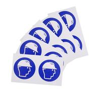 KOMBIUDA 5 Sheets Self-Adhesive Hard Hat Caution Stickers Safety Machine Warning Labels Safety Helmet Decals for Construction Industrial Equipment Compliance