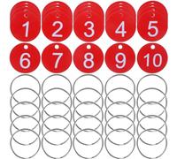 KOMBIUDA 50 Sets Round Number Tags for Hanging with Rings, Acrylic and Iron Material, Convenient for Identification and Easy to Use, for Marking in Other Places