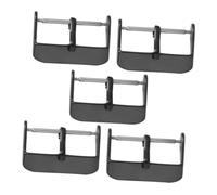 KOMBIUDA 5PCS Black Stainless Steel Watch Band Buckle Clasp Polished Metal Replacement for Leather Silicone Electronic Straps Easy Install Wristwatch Accessories