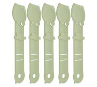 KOMBIUDA 5pcs Cat Treat Squeeze Spoon Plastic Feeding Tool for Wet Food Puree with Ergonomic Design Easy to Clean Light Green Pet Feeding Utensils for Controlled Dispensing and Interactive