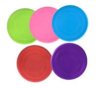 KOMBIUDA 5Pcs Dog Training Flying Disc Chew Floating Interactive Outdoor Throwing Plates for Puppies and Dogs Multi-color Pet Play for Exercise and Fun