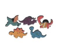 KOMBIUDA 5pcs Enamel Dinosaur Lapel Pins Cute Animal Brooches for Clothes Bags Backpacks Mixed Style Cartoon Dinosaur Shaped Pin Badges for Party Christmas DIY Decoration