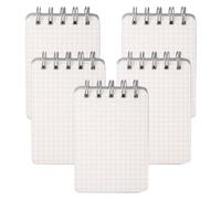 KOMBIUDA 5pcs Mini Loose Coil Notebook Writing Pads A5 Refillable Portable Notepad Binder Ring Design and Blank Inner Pages for School Supplies and Stationary