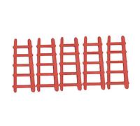 KOMBIUDA 5Pcs Mini Red Wooden Step Ladder for Dollhouse Decoration Fairy Garden Craft Ornament with Fine Craftsmanship and Design