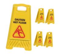 KOMBIUDA 5pcs Miniature Wet Floor Caution Signs for Dollhouse Realistic Slippery Warning Signs Compact Educational for Role Play and Creative Scenarios