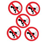 KOMBIUDA 5Pcs No Farting Car Stickers Matte Anti-slip Warning Decals for Doors and Windows Funny Driver Decal