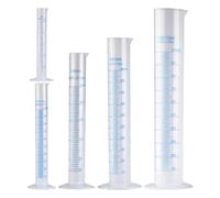 KOMBIUDA 5pcs Plastic Measuring Cylinders with Scale Blue Graduated Tubes for Lab School Home Use