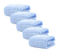KOMBIUDA 5pcs Pure Towel Muslin Cloths Soft Beige Washcloths Organic Burp Cloths for Baby