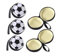 KOMBIUDA 5pcs Soccer Purse Fun Football Shaped Tinplate Change Bags for Snacks and for Home Office School Use for Soccer