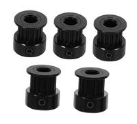 KOMBIUDA 5Pcs Timing Belt Pulley Kit Bore Height for Printer Accessories Black Synchronous Drive Parts for DIY Printing Projects