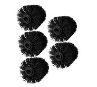 KOMBIUDA 5pcs Toilet Brush Head Replacement Black Sturdy Cleaning Brush Head Ball for Bathroom Compatible for Home Use