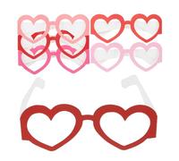 KOMBIUDA 6 Pcs Valentine S Day Heart-shaped Paper Glasses for Women Romantic Costume Photo Props Easy Assembly Party Decorations for Festive Valentine Celebration
