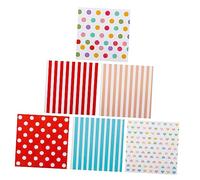 KOMBIUDA 6 Sheets Chic DIY Wrapping Paper of Wrap Blue Red Orange Pink White Dots Red Dots Hearts for Birthdays Parties and Crafts