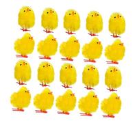 KOMBIUDA 60pcs Plush Mini Easter Chicks 3cm Fluffy Chicken Figures for Table Decorations Party Favors Birthday Crafts