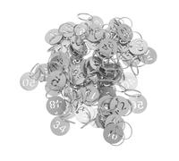 KOMBIUDA 60pcs Stainless Steel Key Tags with Rings Round Metal Number Labels for Locker Dormitory House Keys Easy to Attach Resistant Organizers