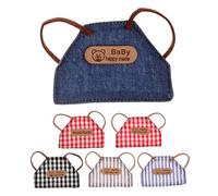 KOMBIUDA 6pcs Assorted Plaid Denim Outfits for Plush Dolls DIY Crafting Role Play Accessories Enhance Creativity and Imaginative Play