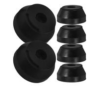 KOMBIUDA 6pcs Black Replacement Rubber Cane Tips with Screws for Walking Sticks and Crutches Non-Slip Cane Grip Accessories for Seniors