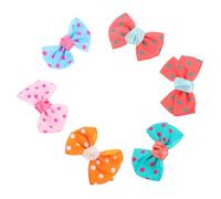KOMBIUDA 6Pcs Bowknot Hair Clips for Pets with Dot Pattern Chic Barrette in Stylish Hair Holders for Dogs and Puppies Secure and Decorative Random Color