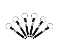 KOMBIUDA 6pcs Capacitive Stylus Pen Keychain Set for Touch Screens Small Universal Finger Stylus with Keyring Pendant for Tablets and Smartphones