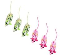 KOMBIUDA 6pcs Cat Mouse Catnip Mice Cat Plaything Interactive Keep Kitten Healthy and Active Plush Material 6.29x1.57x1.18in Friends