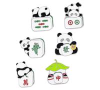 KOMBIUDA 6pcs Chinese Style Panda Brooch Pins Collar Pins for Women Bag Accessories Versatile Cute Panda Designs Corsages Clips