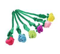 KOMBIUDA 6pcs Colorful Plush Rose Bouquet Artificial Flowers Bendable Stuffed Flower Decor for Home Wedding Bedroom Living Table Office Craft Projects