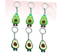 KOMBIUDA 6PCS Creative Avocado Key Rings Cute Cartoon Pendant Keychain for Ladies Families Backpack Car Decoration Dark Green Grass Green