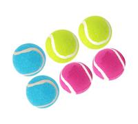 KOMBIUDA 6pcs Dog Tennis Balls Rubber Chew Soft Lightweight for Indoor Outdoor Play Training Exercise with High Visibility Blue Yellow