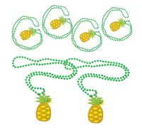 KOMBIUDA 6pcs Hawaiian Party Necklace Pineapple Accessories for Luau Decorations School Carnival Rewards Birthday Shower Prizes Tropical Theme Photography Props