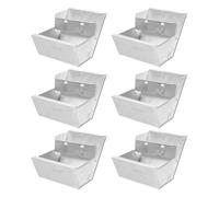 KOMBIUDA 6pcs Metal Food Dish Bunny Food Bowl Bird Water Dish Silver Iron Unique Shape Improves Cage Cleanliness Enhances Feeding Efficiency for Indoor Breeding Facilities
