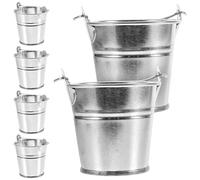 KOMBIUDA 6Pcs Miniature Gardening Buckets Metal Small Buckets 5.5X5Cm Mini House Accessories for Dollhouse Decor Party Favor Holders and Wedding Table Decorations
