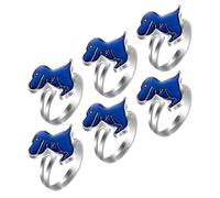 KOMBIUDA 6pcs Mood Rings Dinosaur Adjustable Color Change Finger Rings for - Temperature Sensitive Set