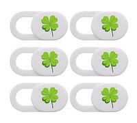 KOMBIUDA 6pcs Privacy Cover Webcam Cover Slider for Laptop Tablet Camera Protective Lid Four Leaf Clover Design