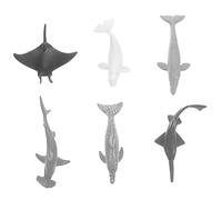 KOMBIUDA 6pcs Realistic Animal Model Set Adorable Black White Light Grey Sea Life Figures for Home Decoration Collectibles Safe for Boys