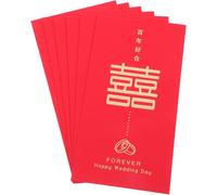 KOMBIUDA 6pcs Red Envelope Money Pocket for Wedding Parties and Banquets, Chinese Style Paper Red Packets with Wishes of Fortune and Joys, Decorative and Creative Design for Festival